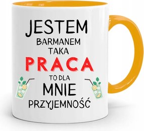 Sárga Bögre Csaposnak Az Ilyen Munka Öröm A fényképes nyomtatással