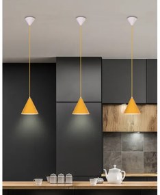 Csillár zsinóron VOSS 1xE27/40W/230V sárga/fehér