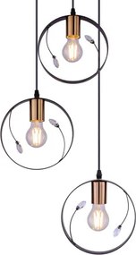Globo 15346-3 Függeszték fém fekete. Ø:392, H:1500, exkl. 3xE27 60W 230V
