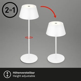 Brilo - LED RGB újratölthető érintésvezérlésű asztali lámpa KIKI LED/2,6W/5V IP44 2600 mAh fehér