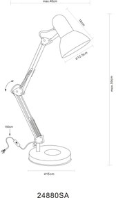Globo 24880SA - Asztali lámpa FAMOUS 1xE27/40W/230V