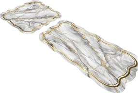 Szürke-aranyszínű fürdőszobai kilépő szett 2 db-os 60x100 cm – Foutastic