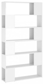 magasfényű fehér térelválasztó könyvszekrény 100 x 24 x 188 cm