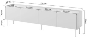 Desin négyajtós TV-szekrény két fiókkal 220 4D2SZ - olívazöld / nagano-tölgy