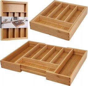 Evőeszköztartó Fiókbetét Kihúzható Bambusz Konyhai Rendszerező 34x45CM