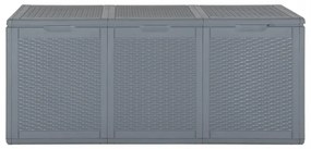 szürke PP rattan kerti tárolóláda 270 L