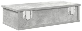 Falipolc fiókokkal betonszürke 60x25x15 cm műszaki fa