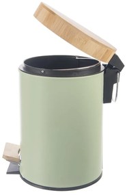 Világoszöld fém pedálos szemetes 3 l Greenish – Orion