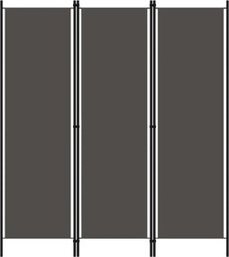 vidaXL antracitszürke 3 paneles paraván 150 x 180 cm