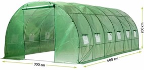 Fólia melegház 3x6x2 m (váz+fólia)