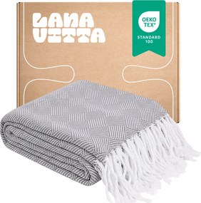 Pamut takaró "Laminált" Ágytakaró Pléd Szürke 140x200 cm