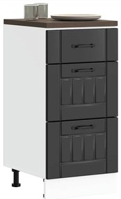 fekete, műfa konyhaszekrény „Lucca”