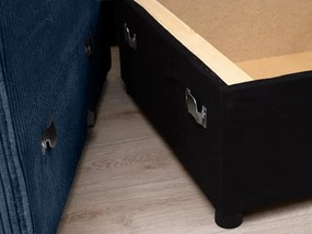 Sötétkék sarokkanapé SMART COSARO, kinyitható + 2 párna AJÁNDÉK