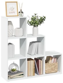 3 szintes fehér szerelt fa térelválasztó könyvespolc 99x29x99cm