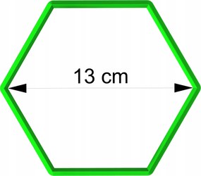 Mézeskalács lyukasztó geometrikus figurák Hexagon Hatszög 13cm