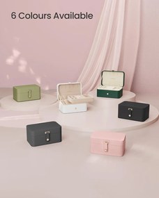 Ékszerdoboz, 2 szintes tároló, 11 x 16 x 8 cm, rózsaszín