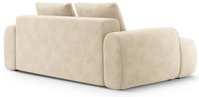 Bézs bársony kanapé 200 cm Linz – Cosmopolitan Design