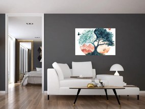 Kép – Akvarellfa tele élettel (90x60 cm)