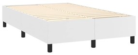 fehér műbőr rugós ágy matraccal 120 x 200 cm