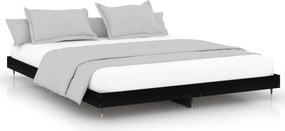 vidaXL fekete szerelt fa ágykeret 200 x 200 cm