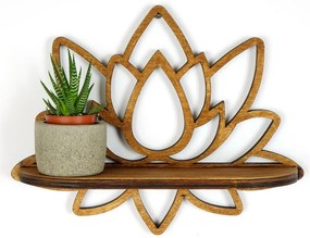 Natúr színű fali polc 33 cm Lotus – Kalune Design