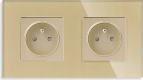 Kontakt Elektromos Aljzat Tűvel Vízszintes Üveg FI60 Dupla Arany