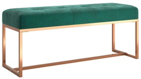 sötétzöld bársony pad 110 x 36 x 45 cm