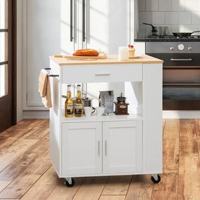 Gurulós tálalókocsi oldalán 3 fűszertartóval