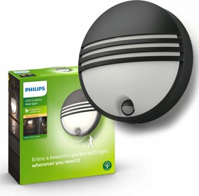 Fali lámpa Kültéri Led 6W Alkonyat mozgásérzékelő Philips