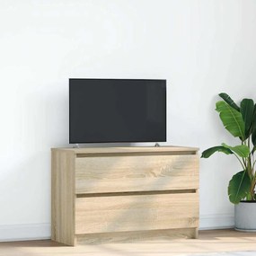sonoma tölgy színű szerelt fa TV-szekrény 80x35x54 cm