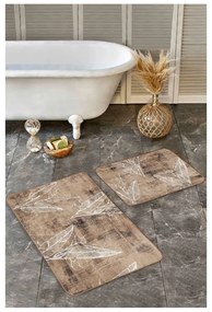 Barna bársony fürdőszobai kilépő szett 2 db-os 60x100 cm – Mila Home