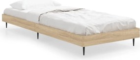 vidaXL sonoma tölgy színű szerelt fa ágykeret matrac nélkül 75x190 cm