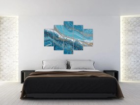 Kép - Világoskék márvány arannyal I. (150x105 cm)