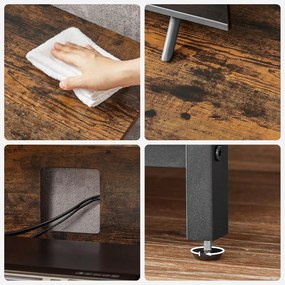 Tv-állvány 60 hüvelykes tv-ig, rusztikus barna és fekete színben