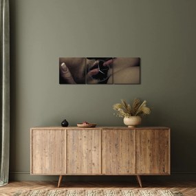 Kép - csók (órával) (90x30 cm)