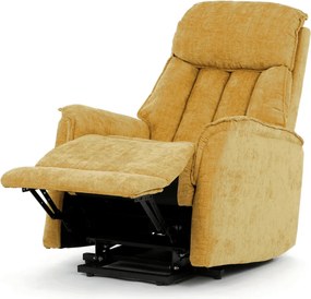Sárga elektromos relaxfotel kábeles vezérléssel, szövet kárpitozással, TV-H9727 YEL2