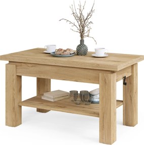 Mazzoni BRAWO Arany Tölgy - NYITHATÓ/MAGASÍTHATÓ DOHÁNYZÓASZTAL POLCCAL ÉTKEZŐASZTALKÉNT IS HASZNÁLHATÓ