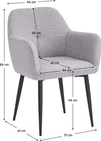Étkezőszék, szürke/fekete, SENER