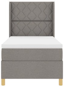 Boxrugós ágy matracmal Tópszínű 100 x 200 cm szövet