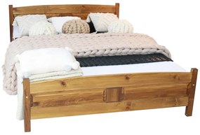 ANGEL magasított ágy + matrac + ágyrács AJÁNDÉK, 140x200 cm, tölgy-lakk