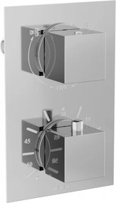 Mexen Cube termosztatikus kád-zuhany csaptelep, 2 kimenetes, króm - 77502-00