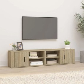 2 db sonoma-tölgyszínű szerelt fa tv-szekrény 80x31,5x36 cm