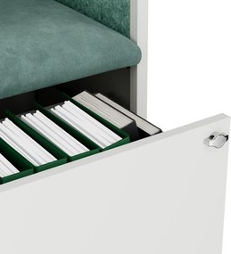 Sally 600mm  korpus Biały - siedzisko Zielony