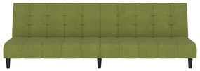 kétszemélyes világoszöld bársony kanapéágy