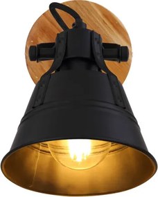 Globo 15466S-1 Spotlámpa barna, és tölgyfa megjelenésű fém kombinációja. BxH:140x180, AL:170, exkl. 1xE27 60W 230V