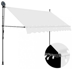 krémszínű kézzel kihúzható LED-es napellenző 250 cm