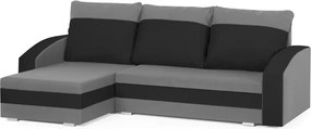KING Kinyitható sarokkanapé Világosszürke/fekete