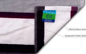 Happy Stripe purple strandtörölköző