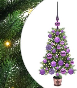 vidaXL Karácsonyfa 150 LED-del állvánnyal Zöld 65 cm PE