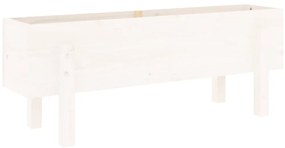 fehér tömör fenyőfa kerti magaságyás 101 x 30 x 38 cm